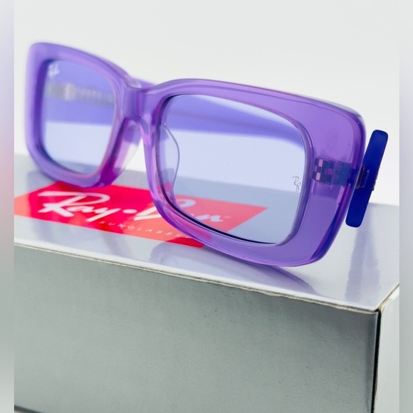 Ray-Ban Teru Bio Based Sunglasses RB4425 Transparent Purple Frame Violet Lenses main image 6
